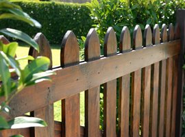 Stained picket detail by Armitage Fence in Hancock County IN
